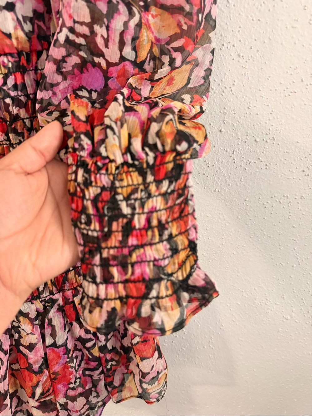 Misa Los Angeles Pink Floral Smocked Mini Dress - Picture 12 of 14